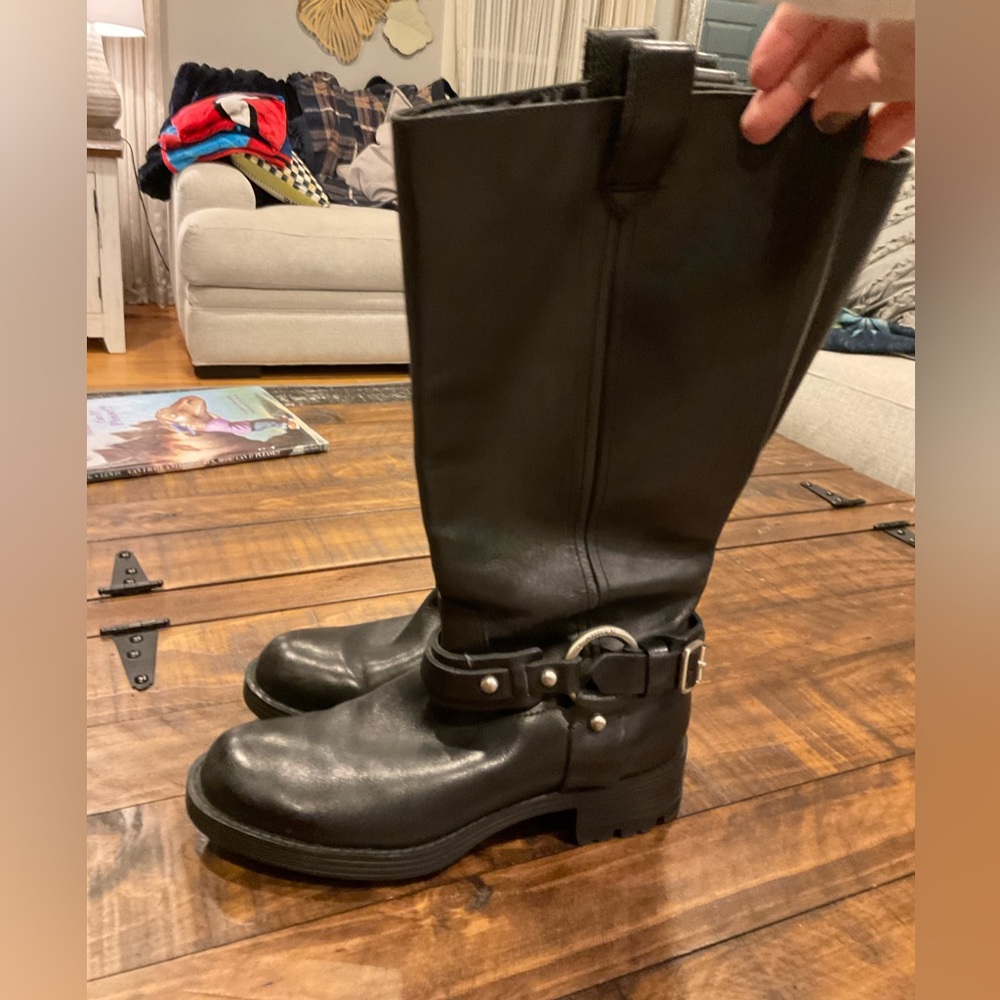 Ralph Lauren biker boots, harness, equestrian black size 7 1/2